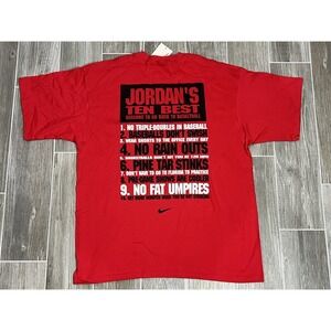 RARE Deadstock Vintage NWT Nike Jordan Ten Best Reasons Chicago Bulls Shirt L